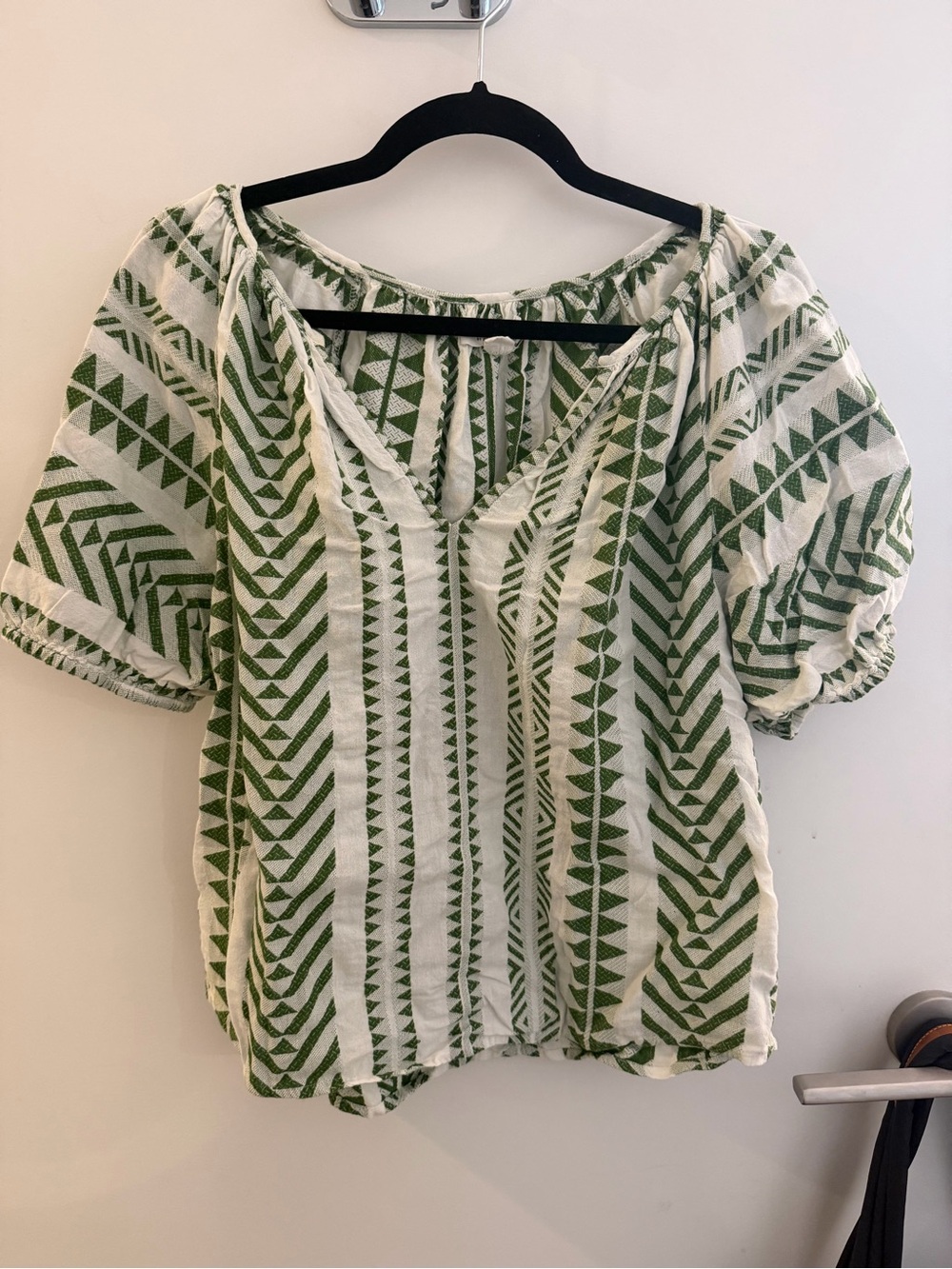 Velvet Green Patterned Top - Women